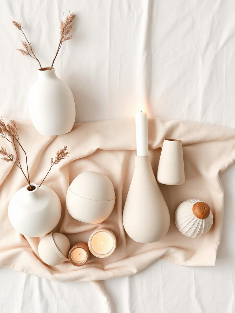 Modern home decor flat lay